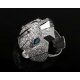 Стильное золотое кольцо с бриллиантами и сапфирами Артикул: 260916/18