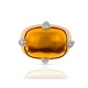 Золотое кольцо с медовым цитрином и бриллиантами