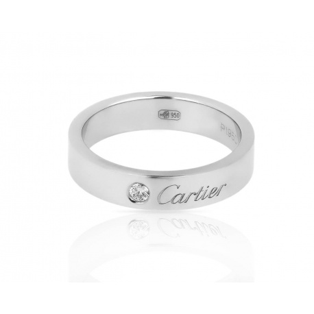 Платиновое кольцо с бриллиантом Cartier