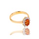Золотое кольцо с бриллиантами и оранжевым сапфиром