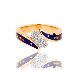 Золотое кольцо с эмалями и бриллиантами Faberge