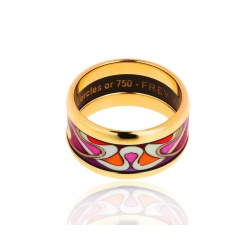 Красивое золотое кольцо с эмалями Frey Wille
