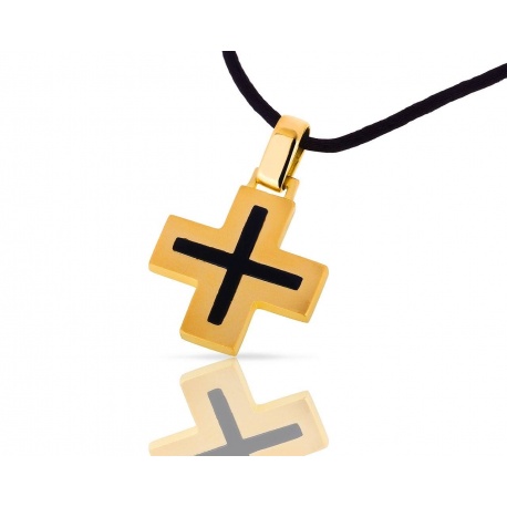 Солидный золотой крест с ониксом Dinh Van