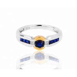Золотое кольцо с бриллиантами и сапфирами Tollet
