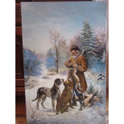 Картина "Охотник с собаками" СССР