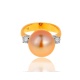 Потрясающее золотое кольцо с бриллиантами и жемчугом