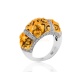 Матовое золотое кольцо с бриллиантами 0.30ct