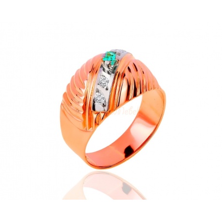 Винтажное кольцо с изумрудами и бриллиантами