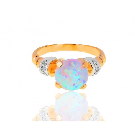 Волшебное кольцо с опалом и бриллиантами