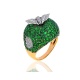 Достойное кольцо с тсаворитами и бриллиантами