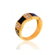 Золотое кольцо с эмалью и бриллиантами