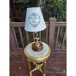 Настольная лампа с фарфором и бронзой