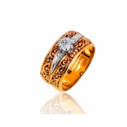 Винтажное золотое кольцо с бриллиантами 0.31ct