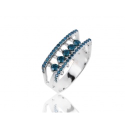 Кольцо с синими бриллиантами Roberto Bravo