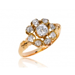 Золотое кольцо с бриллиантами 0.82ct