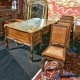 Антикварное старинное бюро с креслом и 4 стульями