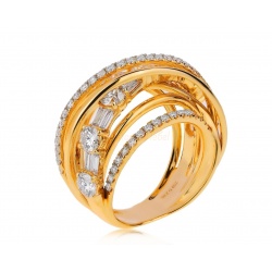 Золотое кольцо с бриллиантами 2.66ct