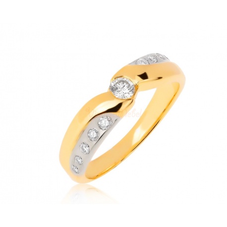 Золотое кольцо с бриллиантами 0.27ct