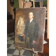 Антикварный портрет "Мужчина с цилиндром"