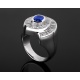 Итальянское бриллиантовое кольцо с сапфиром 0.75ct