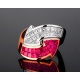 Экстравагантное бриллиантовое кольцо с рубинами Артикул: 200417/33